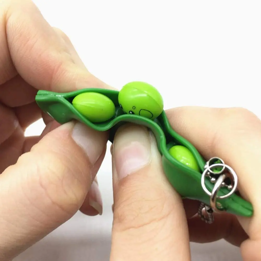 
Green bean Fidget Sensory Key chain or ball chains simple squeeze toys 