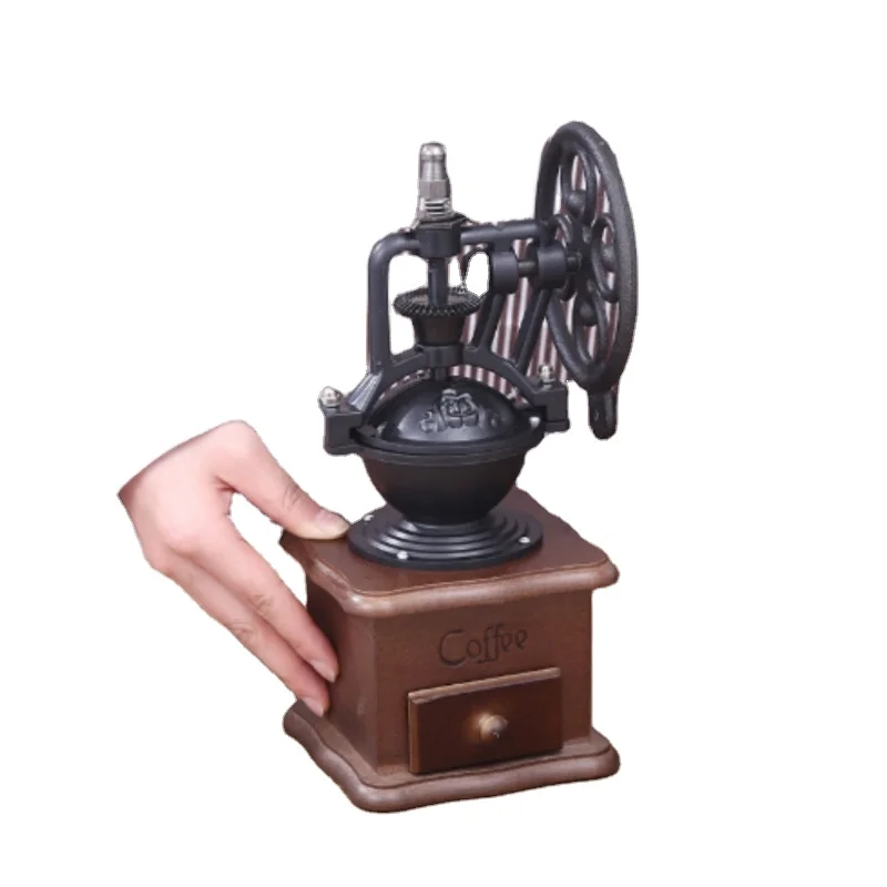 Hot sell Antique Wooden Hand Grinder Wonderful Portable Manual Coffee Bean Mill Versatile Household Use coffee equipment