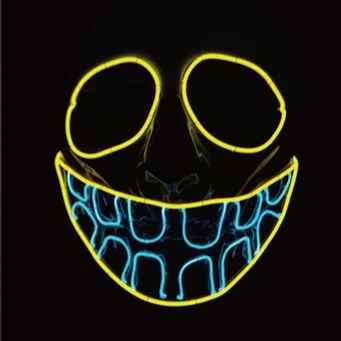 Hot selling Halloween Led Glow Party mask costume Halloween Cosplay Led Mask Color dark light Led Mask face