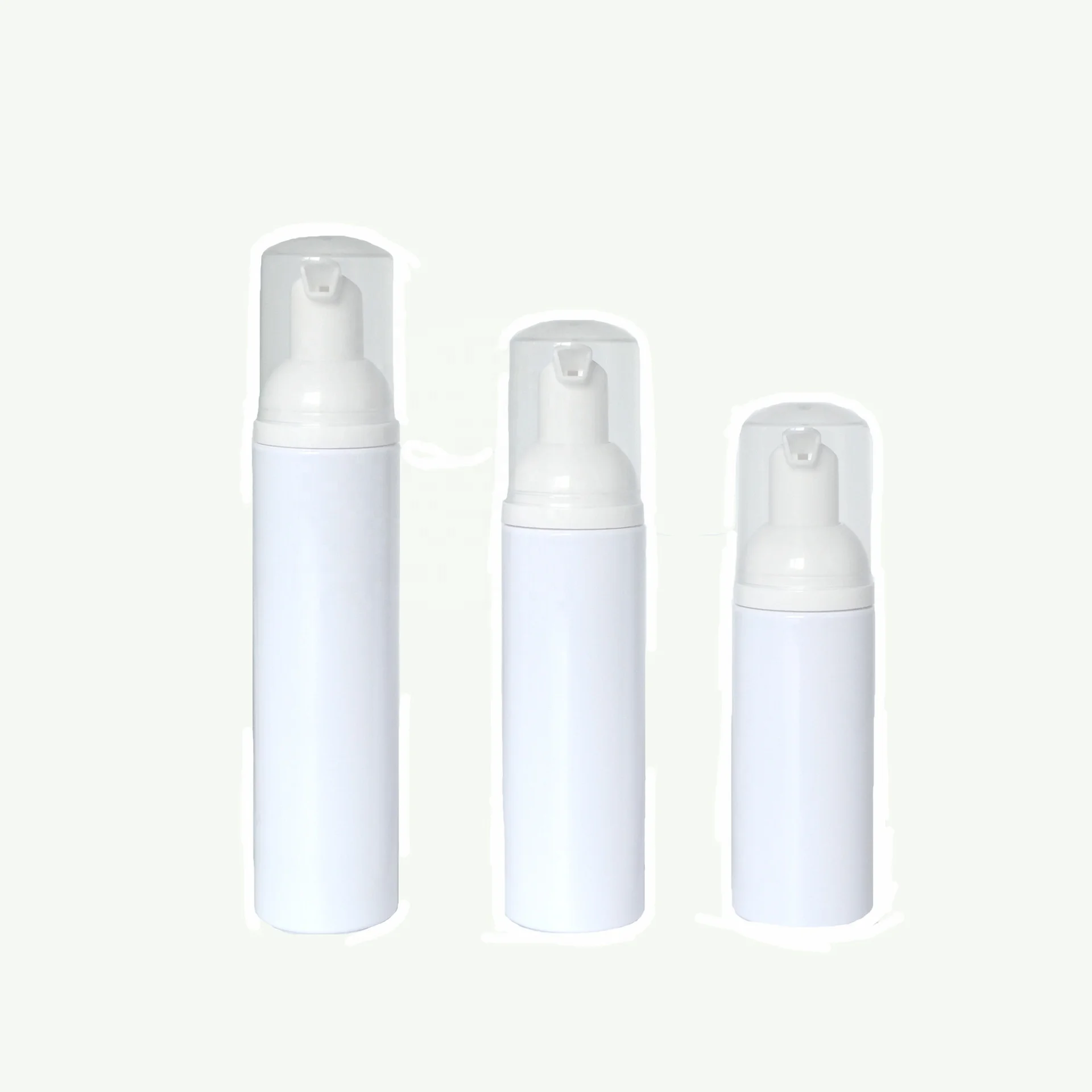 High quality small size 60ml 80ml 120ml foaming bottles cosmetic spray pump bottles for kids shower wash