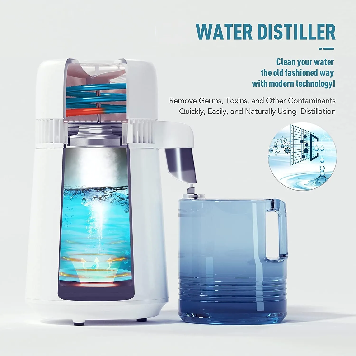 cpap water distiller for travel compatible with Resmed, Respironics Machines, Personal Humidifier