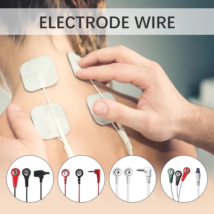 Electrode Lead Wire Adapters,Convert 3.9mm female button to 3.9mm male button lead wires Compatible With TENS, EMS unit device