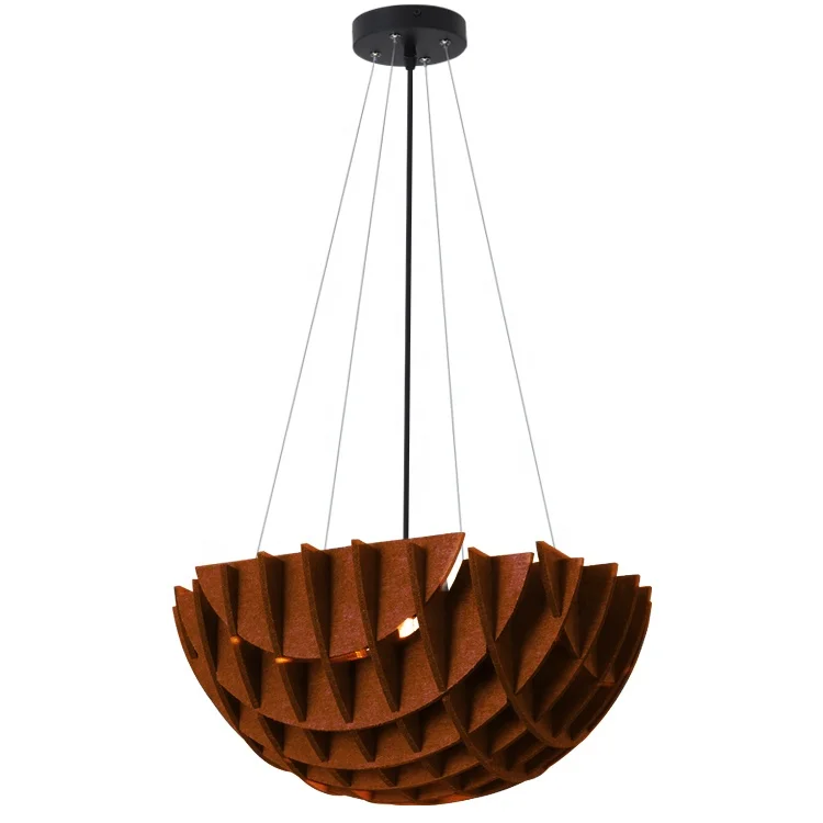 European Chandelier Hard Felt Fabric Ceiling Lamp Non-Woven PET Felt Lamp