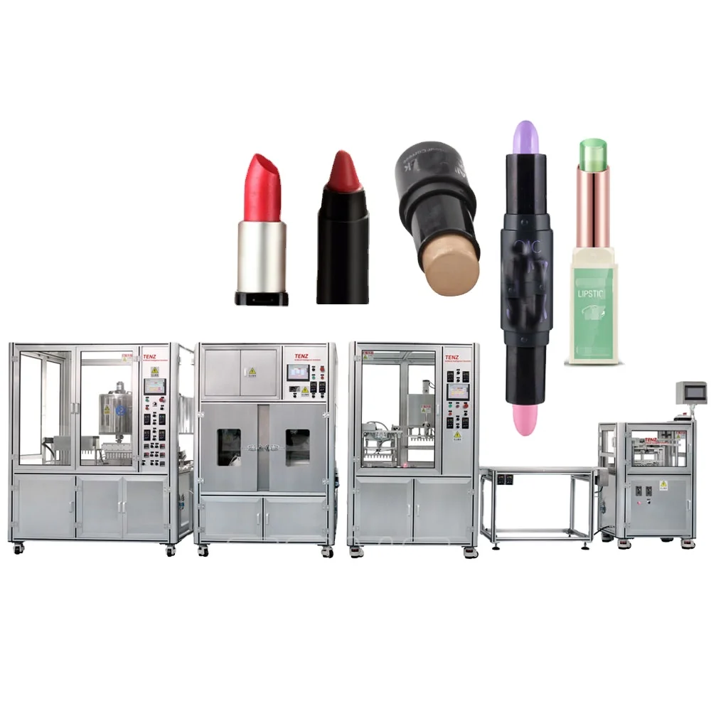 TENZ Aluminum mould lipstick production line cosmetics making for manufacture filling freezing and releasing machine