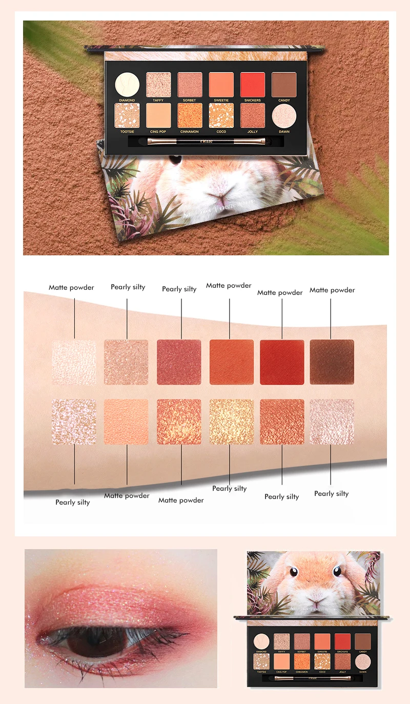 New Private Label 12 Colors Eye Shadow Professional Cardboard Makeup  Custom Color Shimmer Matte Pearl Palette Eyeshadow