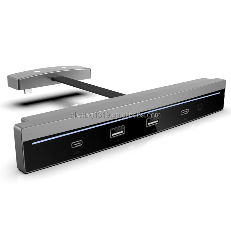 New Sale Tesla Model 3/Y PD 27W Fast Charger USB Hub Docking Station 4 ports in1 Smart Center Console Sensor with LED light