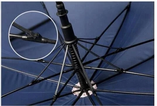 Umbrella manufacture China Auto Open Double Canopy windproof Fiber bone Golf Umbrella with custom Logo Print For Promotion gift