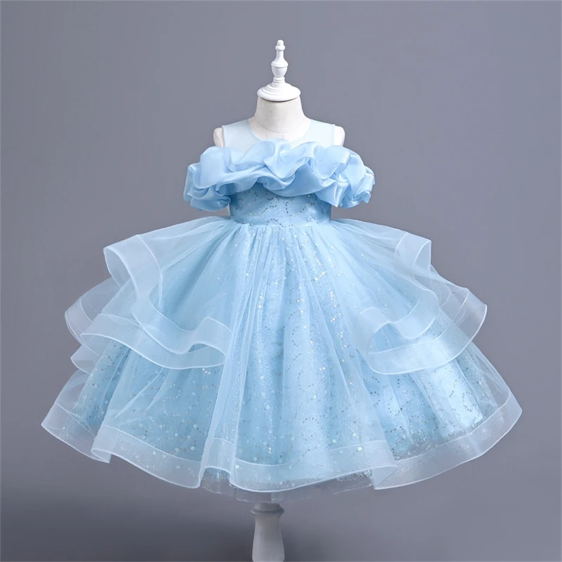 Wholesale Children Sweet Dress Girls Flower Party Dresses High-Quality Baby Lace  Dress