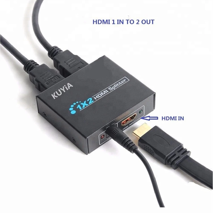 HDMI Splitter 1 in 2 out Adapter 4K HDMI Switch 3D Splitter Power Signal Amplifier HDMI Switcher for PS3 HDTV DVD