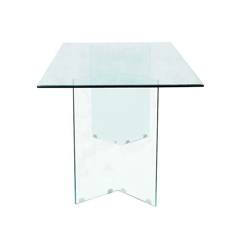 New tempered glass clear coffee 10mm thickness tempered dining table modern