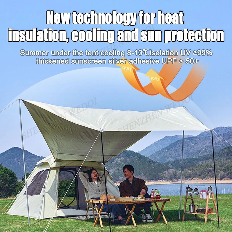 2023 New Waterproof Car Camping Tent Easy Set Up For Family Outdoor Camping Picnics Hiking Travelping Tents