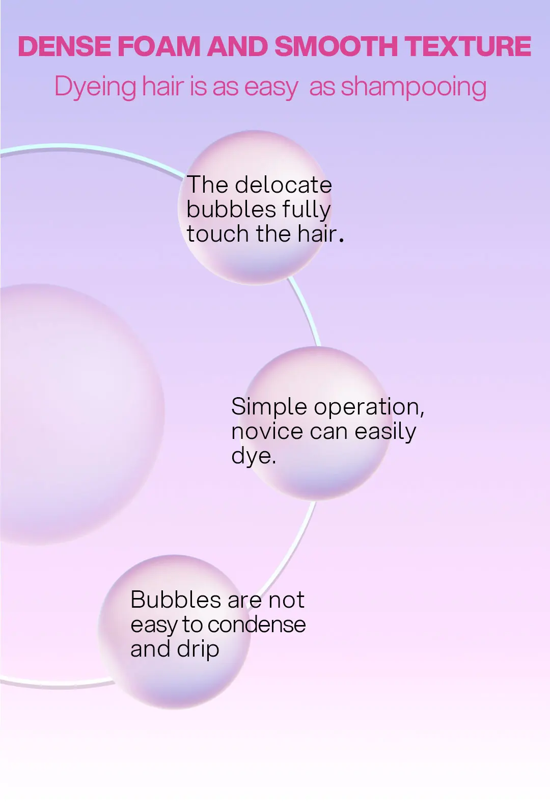 Home Use Hair Dye Bubbles Foam Hair Color Cream