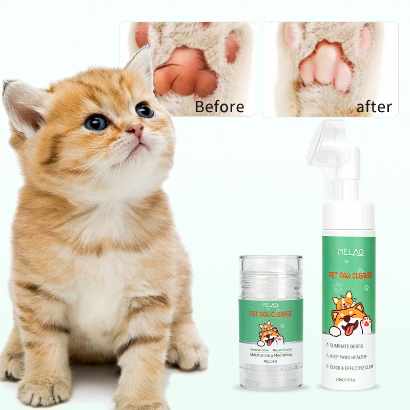 Private Label Large Medium Small Size Waterless Dog Paw Cleaner Dog Paw Balm For Heal Dry Cracked Nose 4 In 1 Dog Paw Care Kit