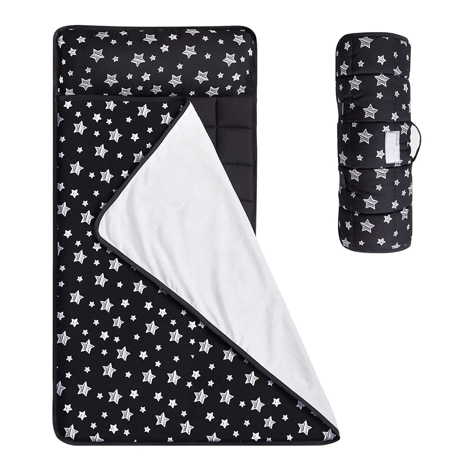 Nap Mats for Preschool With Removable Pillow & Minky Velvet Blanket, Portable Nap Mats for Daycare, Travel Nap Mat for Toddlers
