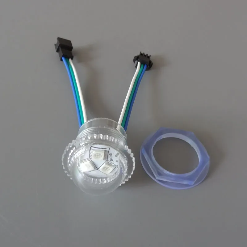 
addressable rgb full color 26mm WS2811 LED pixel module;3pcs 5050 SMD RGB LED,DC12V input;transparent cover;0.72W 