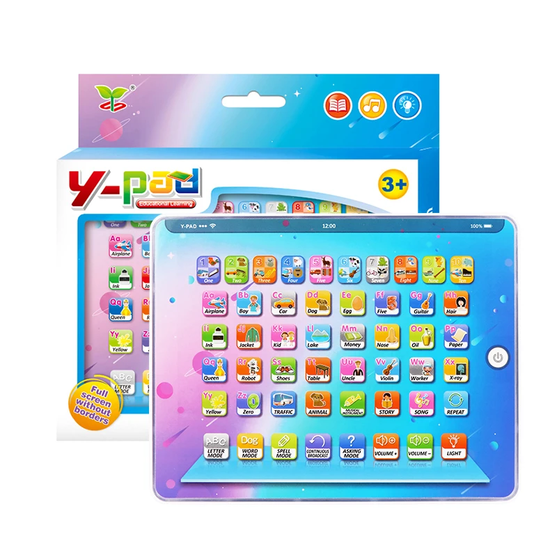 English Learning machines play Pad Touch Screen Tablets Educational Toy kids With Music Lights