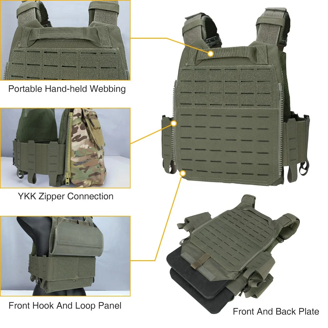 IDOGEAR Combat Training 500D Nylon Quick Release Molle Modular Hunting Vest Paintball Plate Carrier Tactical Vest