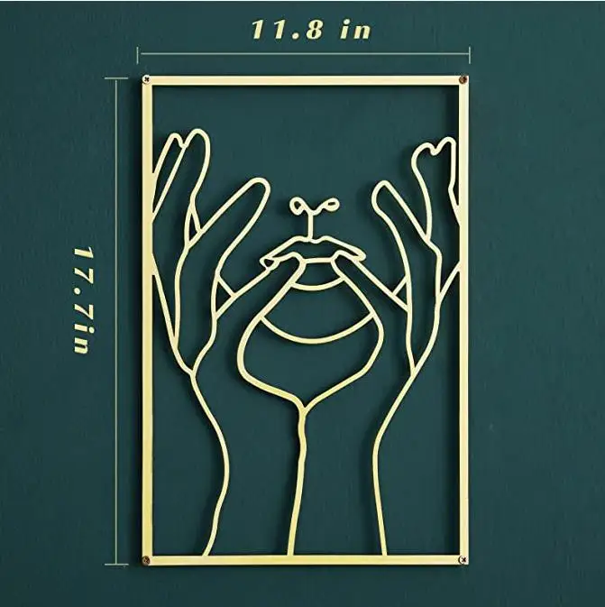 Amazon Modern Abstract Sexy Female Single Line Nordic Minimalist Metal Home Hanging Wall Art Decor Sculptures Gold Decor Accents