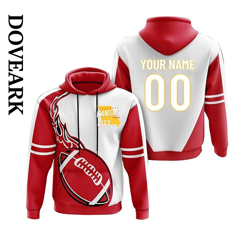 DOVEARK OEM/ODM Customize USA Size Nfl Football Teams Los Angeles City Color Sport Wear Top Clothing Pullover Hooded Sweatshirt
