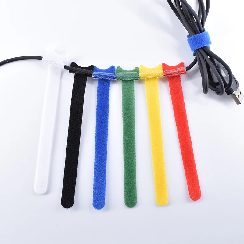 6inches length colorized reusable hook and loop reusable cable ties wraps