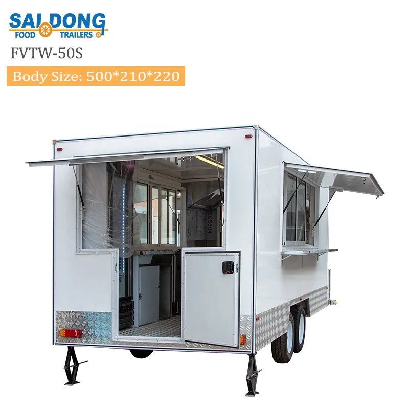 Popular New Designed street Hot Dog truck food snack truck food cabinet With Stainless Work Table