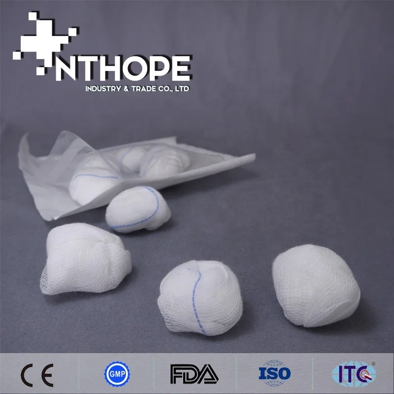 hydropilic absorbent cotton gauze balls clean wound dressing medical sterile products