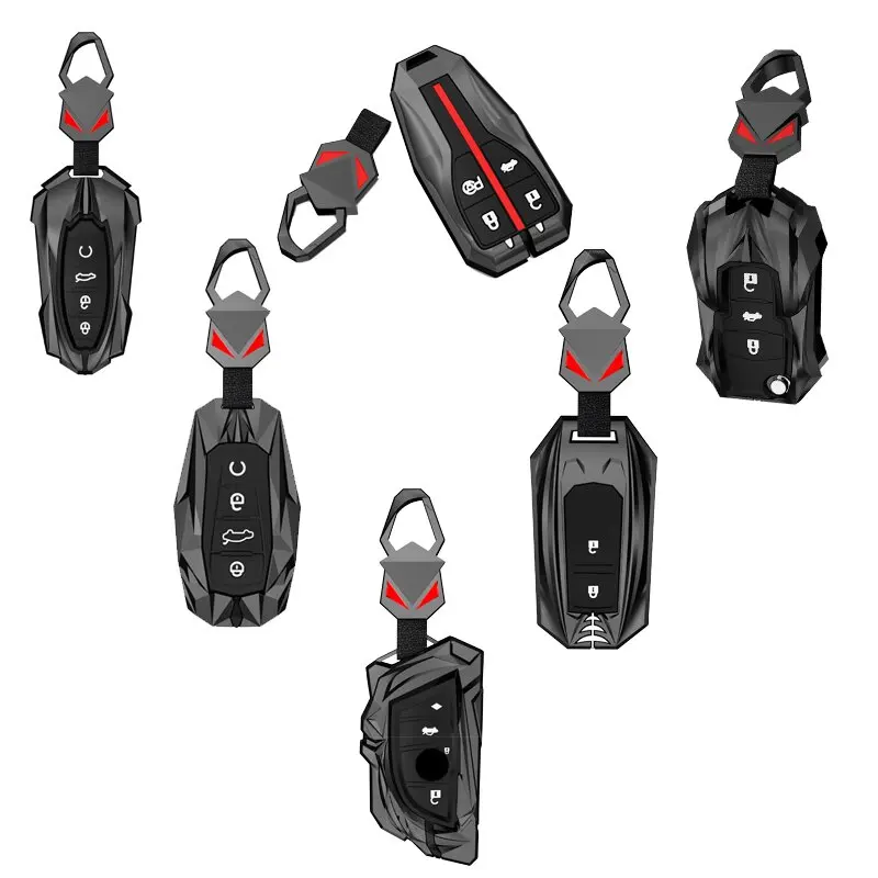 New Metal Leather Car Logo Key Case Cover For Toyota Camry Prius Land Cruiser Prado 150 Crown For Subaru Foreste XV Accessories