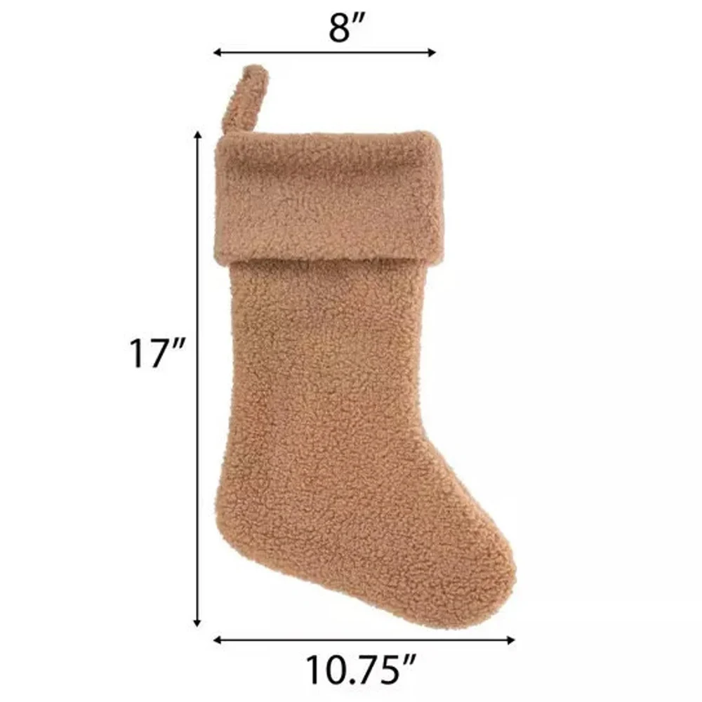 New Arrival Cute  Custom Amazing Wholesales Fleece Christmas Stocking With Pom Pom
