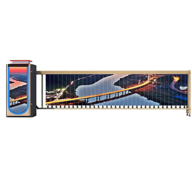 Traffic Roadway Gate Arm Boom Advertising Barrier Gate System and LED Screen and Light Automatic Security Protection