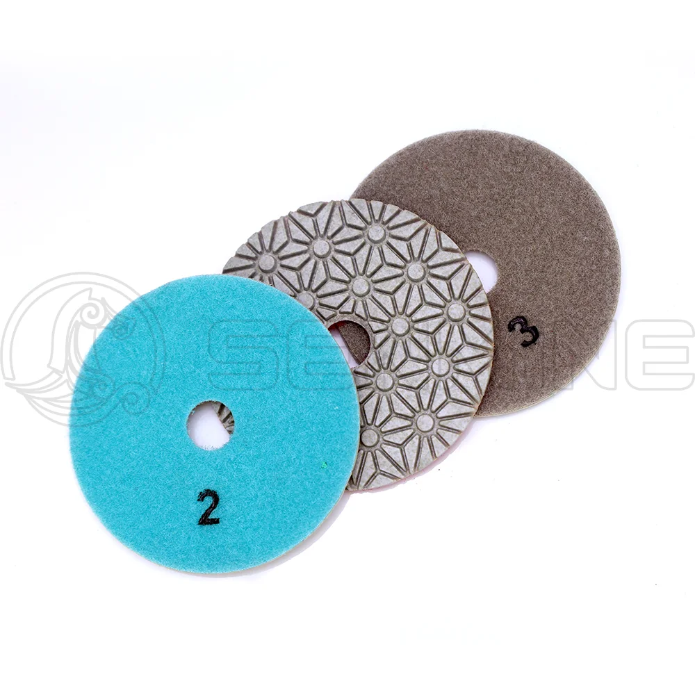 Factory wholesale 5 inch wet/dry resin flexible diamond Polishing Pad polishing for granite marble stone polisher machine