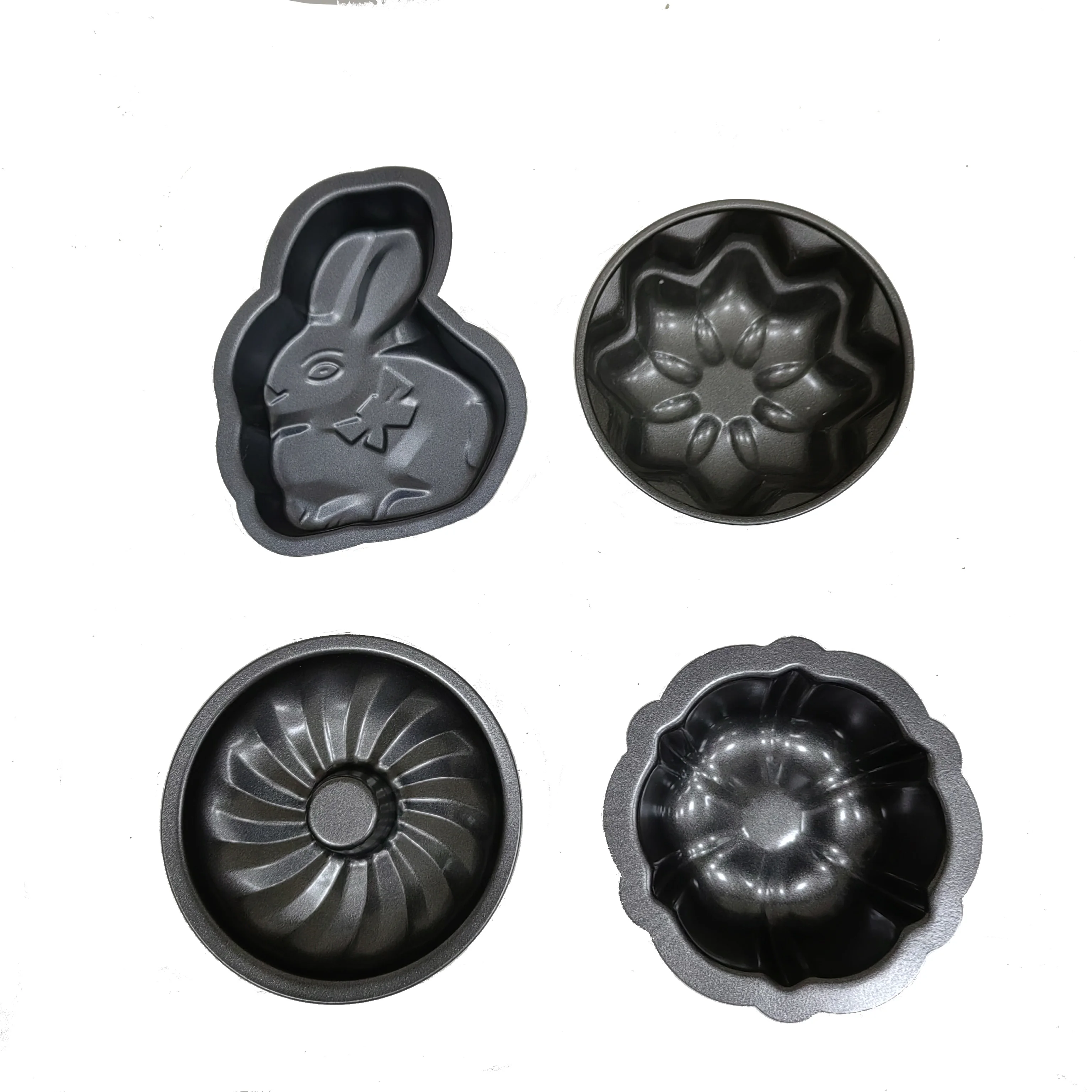 Wholesale Home Kitchen Baking Tray Most Popular 0.4mm Non Stick Carbon Steel Bakeware Cake Mould 4 Designs Mini Cake Pans