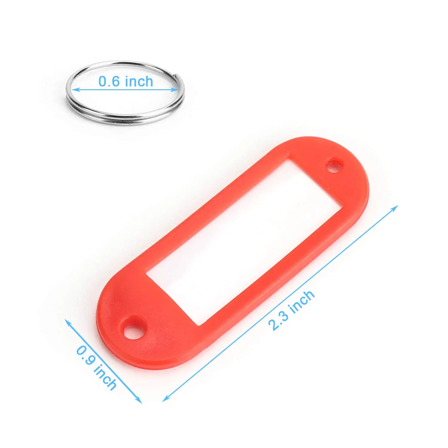 100pcs Multi-Colors Plastic Keychain Tags with Removable Card Label Car Key Tags with Split Rings