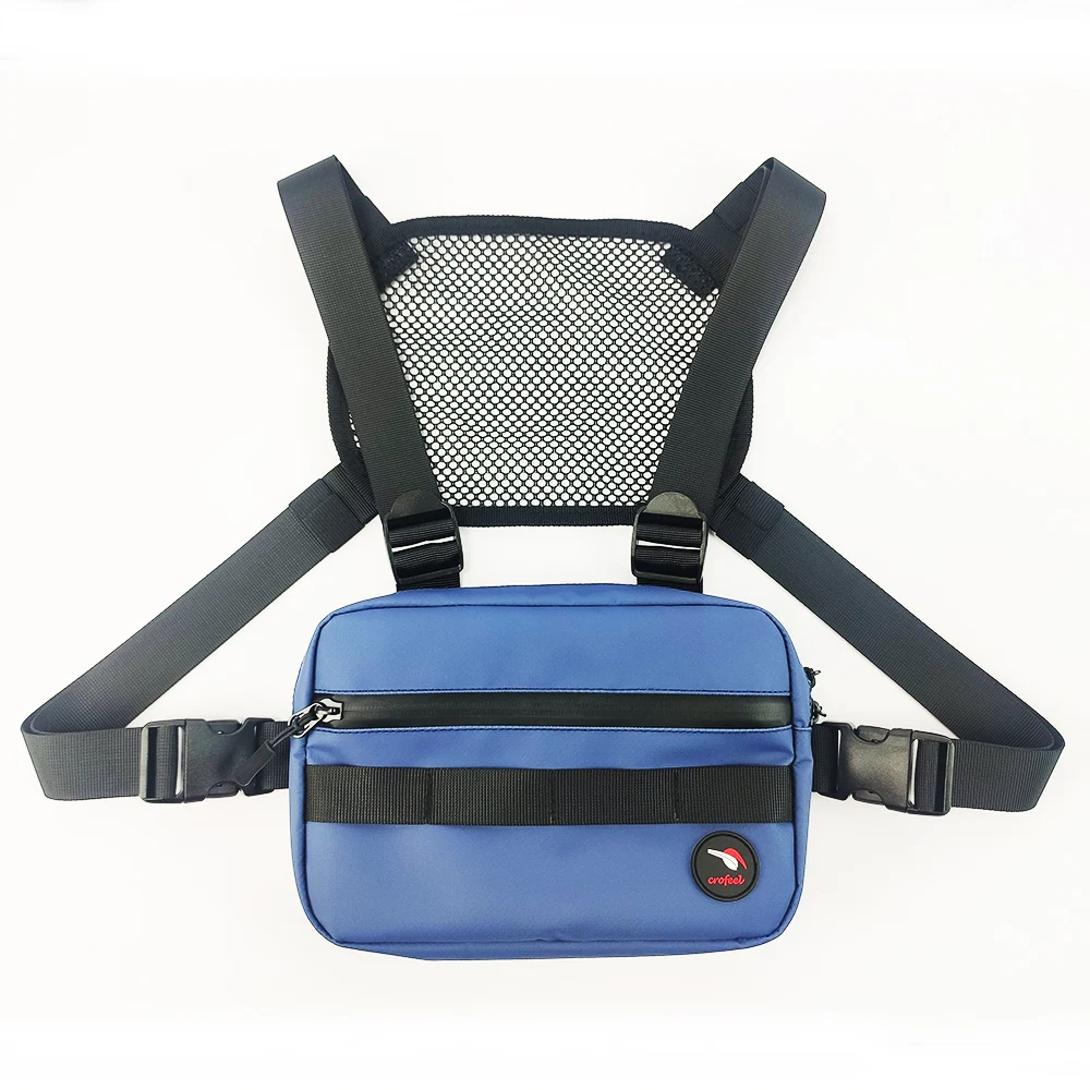 Custom logo waterproof chest rig tarpaulin front cross body bag