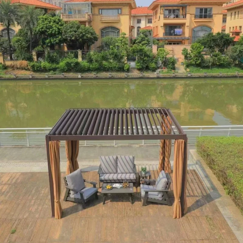 Chinese Garden Custom Printed Pergolas Gazebo Aluminum Pavilion Outdoor