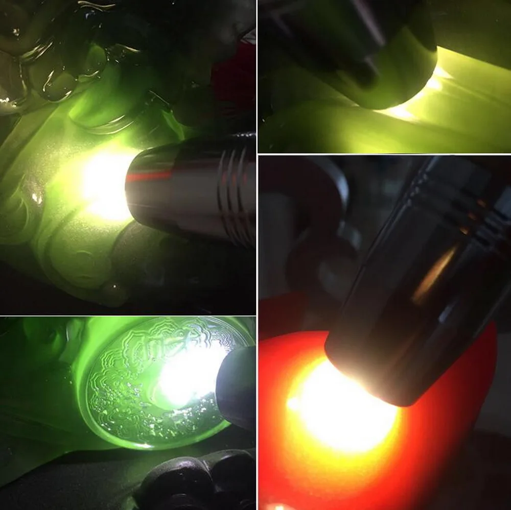 4 LEDs Light Torch Type C Recharging UV Yellow White 365nM 395nM Amber Jade USB Flashlight