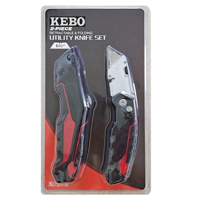 Aluminum alloy quick change retractable utility knife  safety cutter knife set