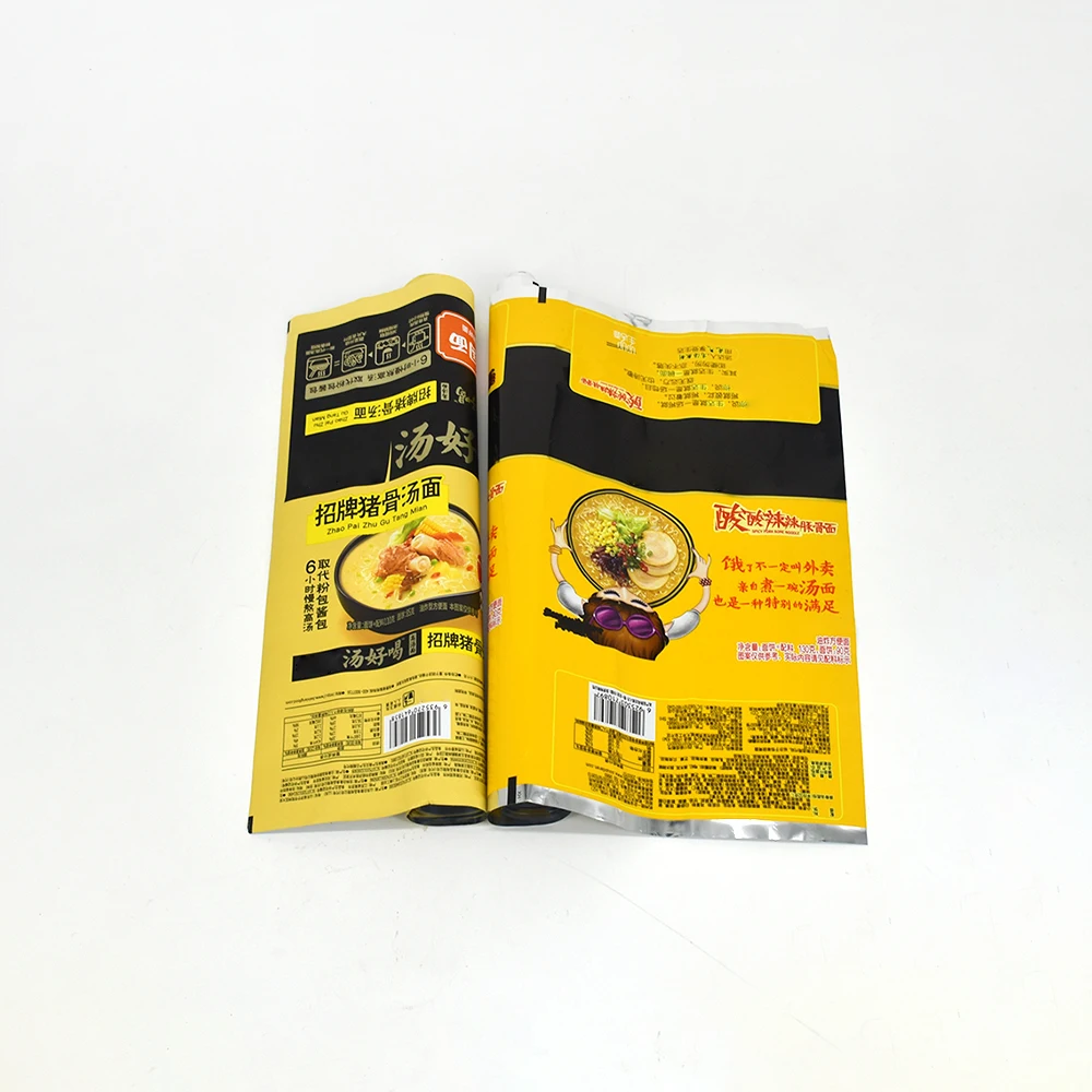 Manufacturer Custom Printed Plastic Food Packaging Film Pet Lamination Roll Film Flexible Printed Instant Noodle Stock Film
