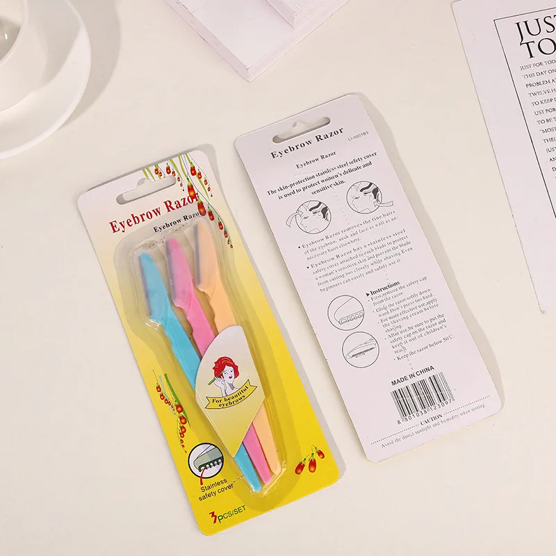 Classics Cheap Eyebrow Shaver Hot Sale 3PCS Eyebrow Razor Trimmer with Cover Women Makeup Tools