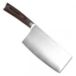 Stainless Steel Chinese Cleaver knife Safe and Non-stick Coating Blade with Anti-slip Wooden Handle Large Chinese Chefs Knife