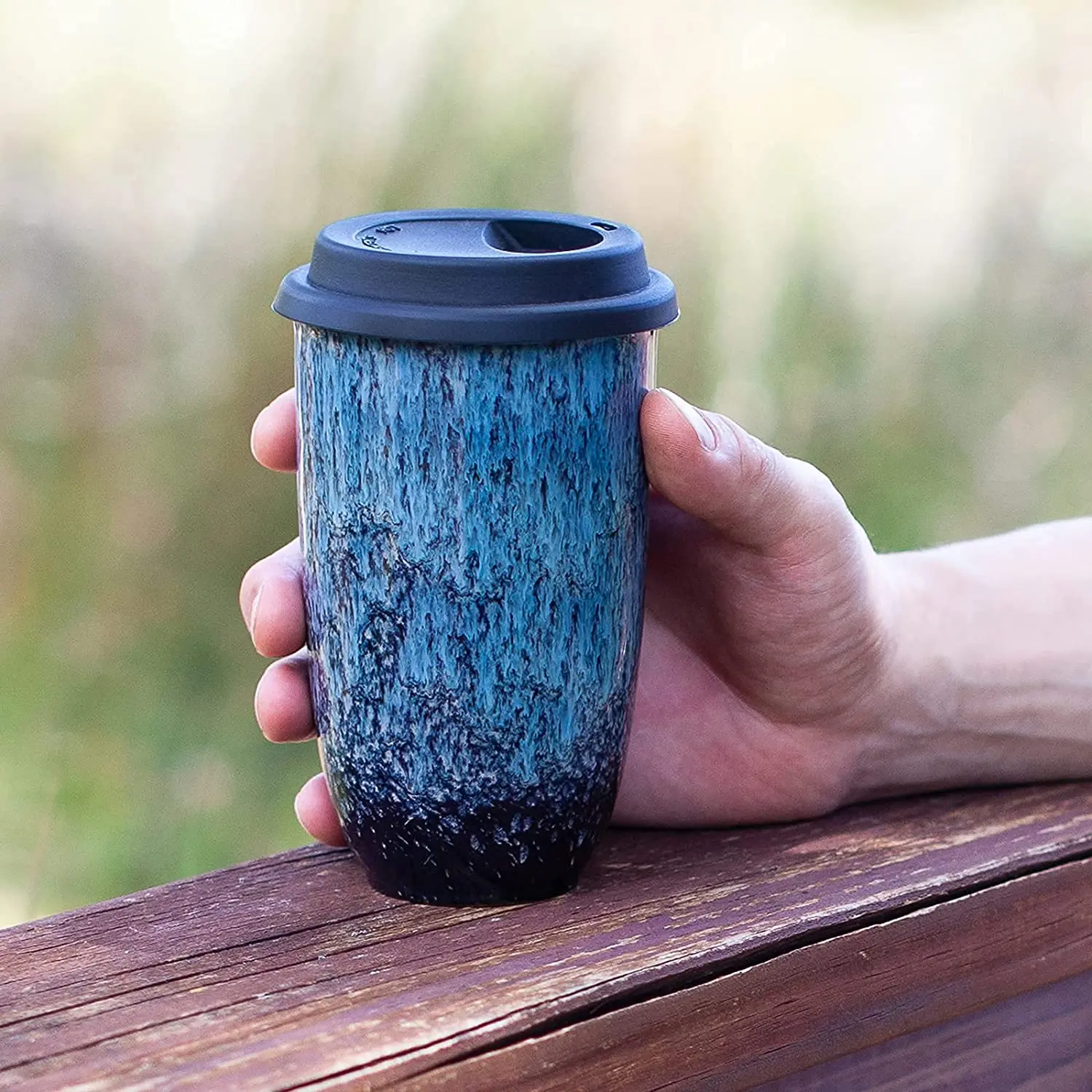 Ceramic Reactive Red Mug with Splash Proof Lid Large Coffee Mug Water Bottle Ceramic Travel Mug Coffee Cup