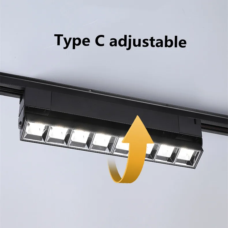 Hot Selling Magnetic Rail Spotlights Shop Studio Indoor linear 30w  track led lighting head