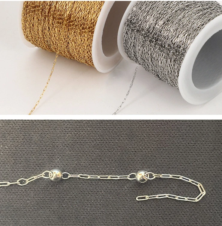 Gold Plated Stainless Steel 0.8 mm and 1 mm Thin beaded Bearizing Chains