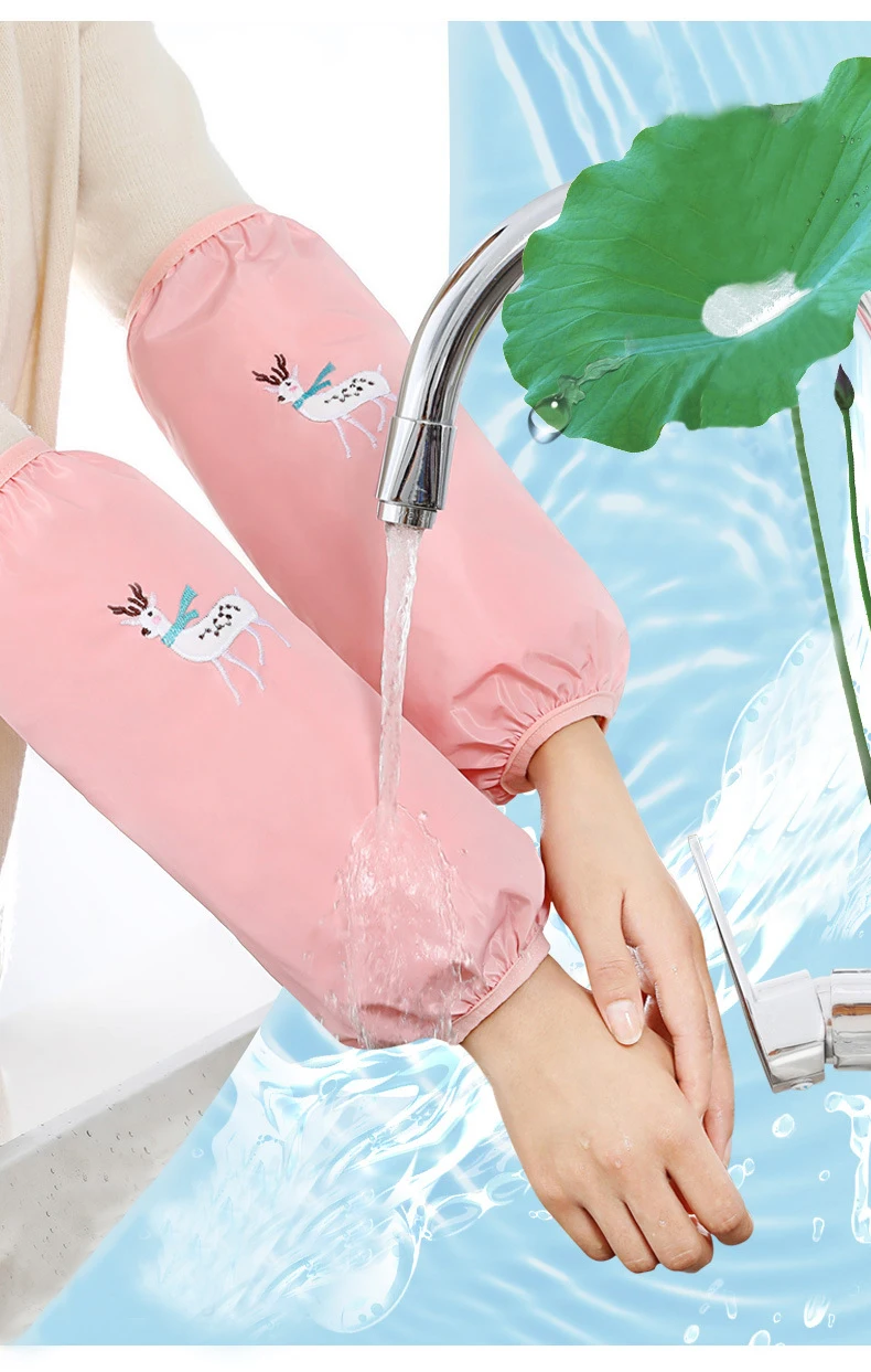 Waterproof Kitchen Arm Sleeves, Arm Sleeves for Men and Women Work, 2 Pairs Over sleeves Covers for Household Washing Cleaning