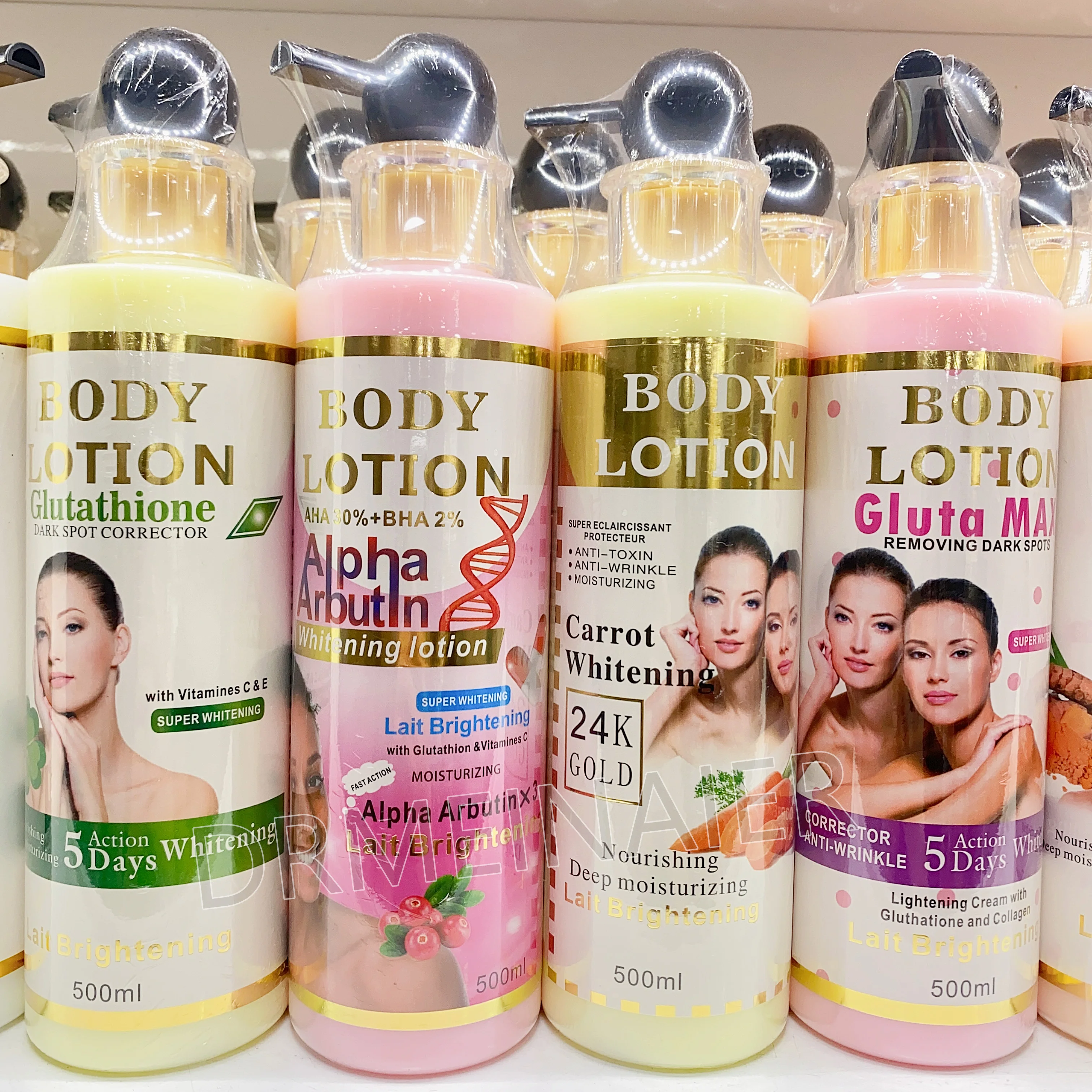 Best Whitening Body Lotion Skin Care Arbutin Kojic Gluta Turmeric Hydrating Body Milk AHA Carrot Anti aging Lightening Cream