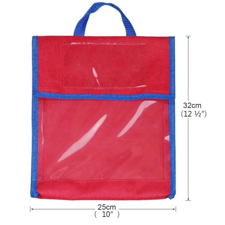 Kindergarten Children 600dpvc Transparent School Hand Tote Bag Toy Storage Textbook Stationery Mother Organizer Box Book Pouches