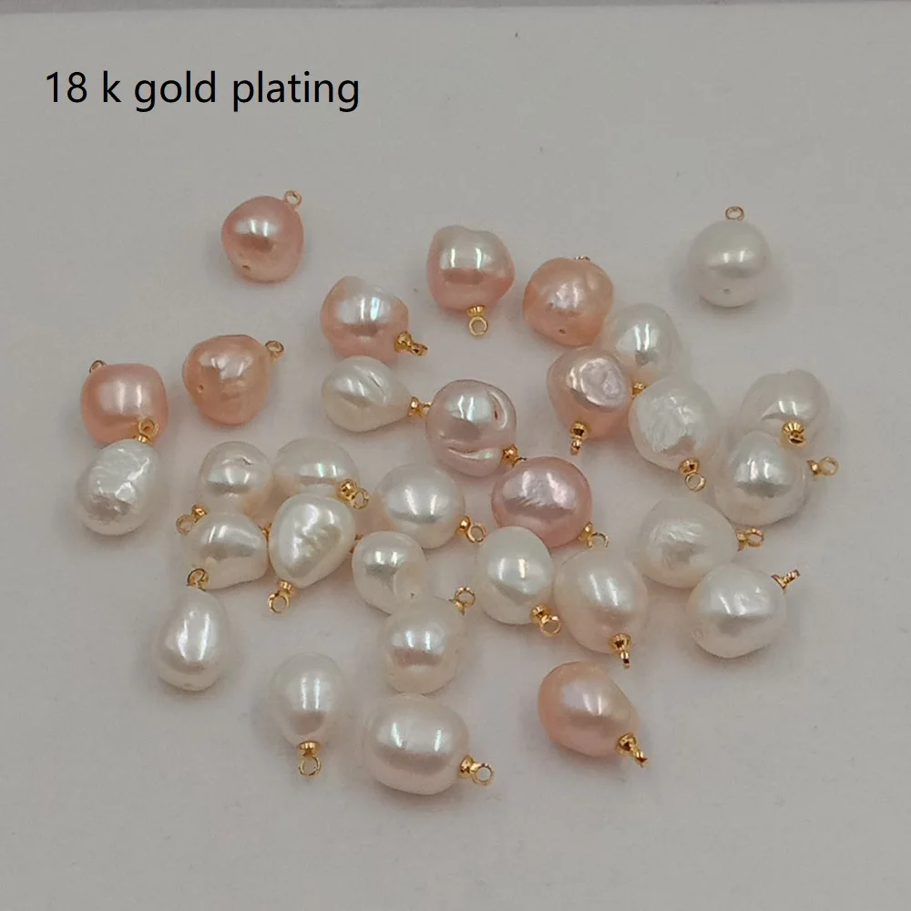 loose pearl 9-12 mm BIg baroque  nature freshwater pearl with hanger, DIY high luster PEARL