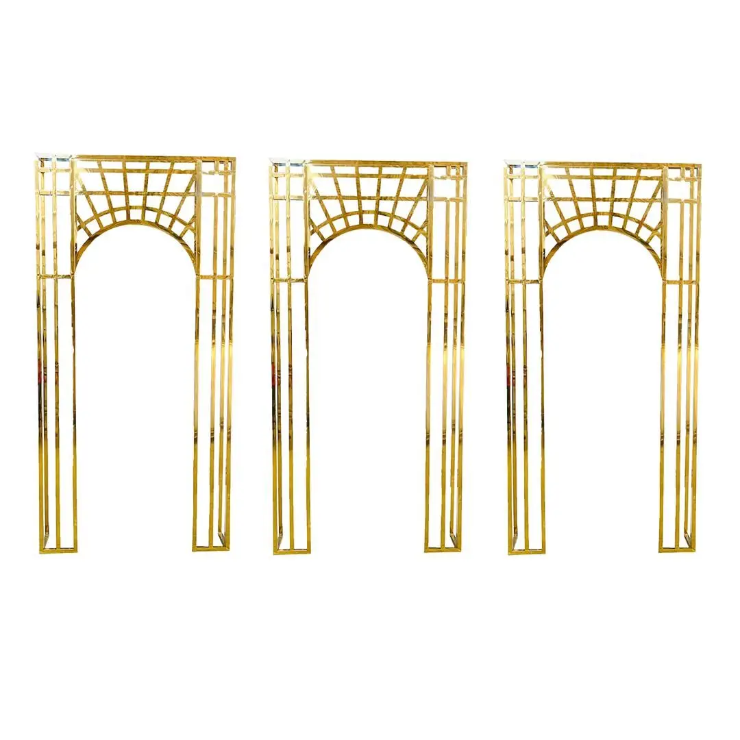 wedding stainless steel gold  arch wedding stage door  supplier support