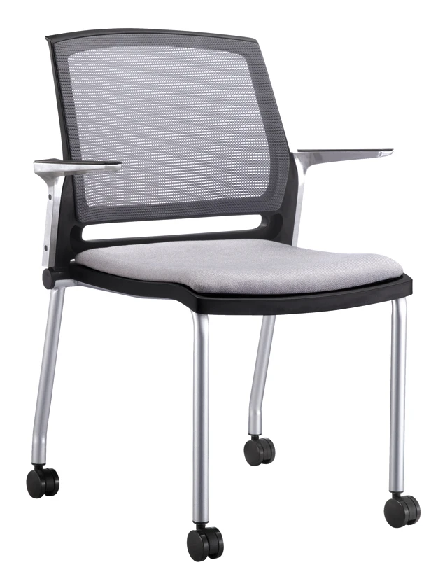 Штабелируемый черный пластиковый стул для конференц-зала с письменным столом