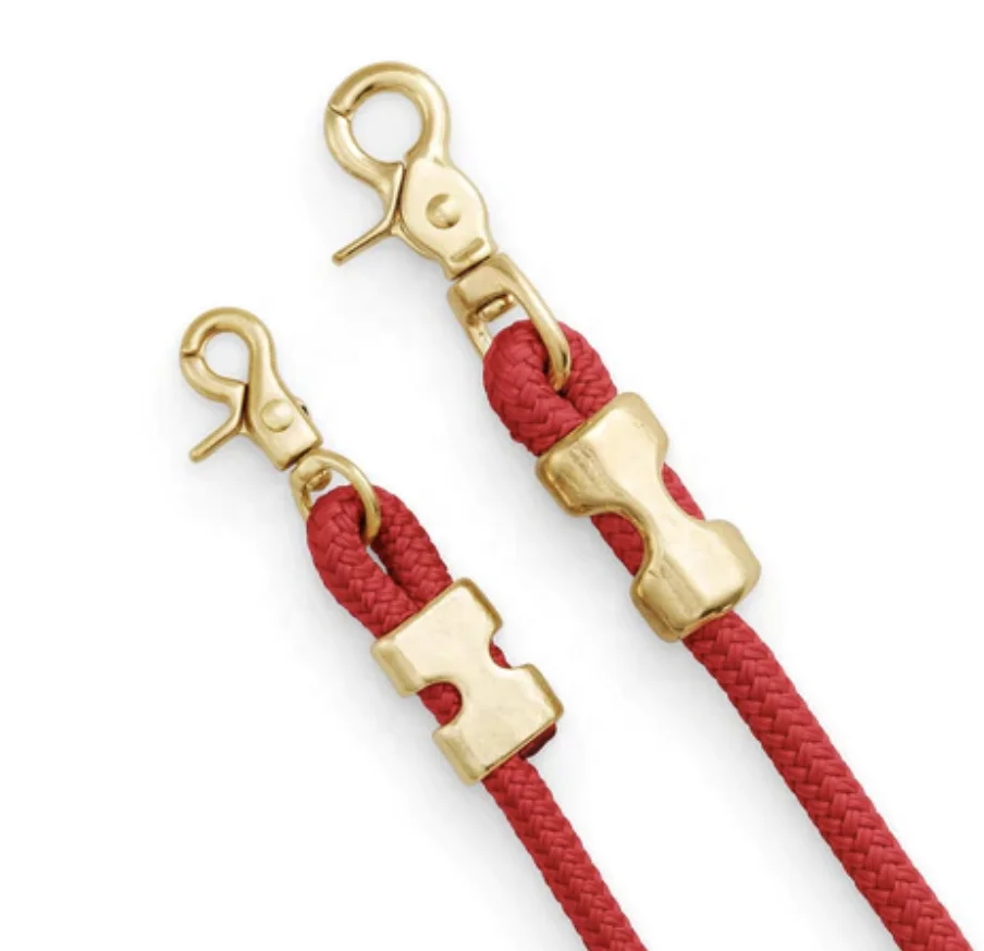 Heavy duty solid brass pet leather rope clip dog pet leash brass rope clamp