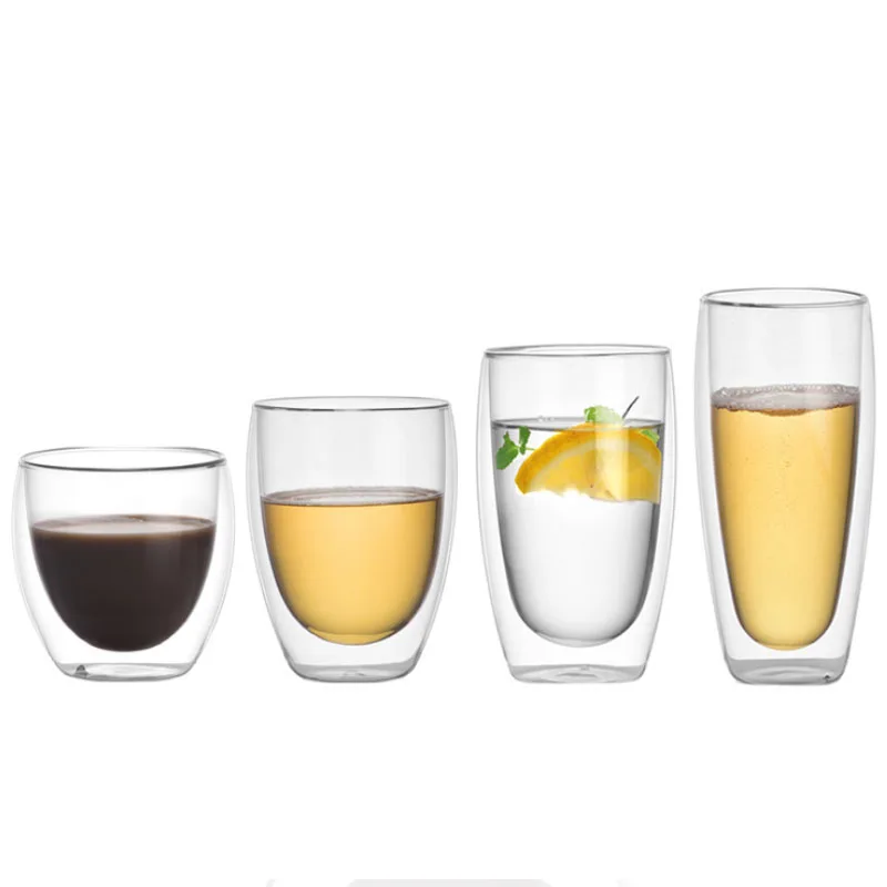 Высокая боросиликатная двухслойная стеклянная чашка креативные прозрачные высококачественные изоляционные кружки в форме яйца чашка для воды